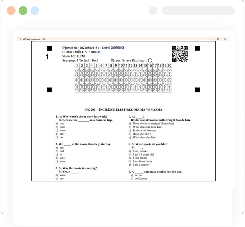 Optik Formlu PDF Ödevler Ekran Görüntüsü